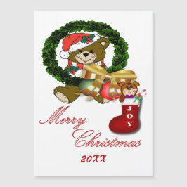 Tarjeta magnética de Navidades de Santa Sock