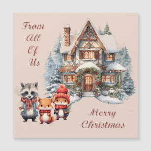 Tarjeta magnética de Navidades de Woodland de colo