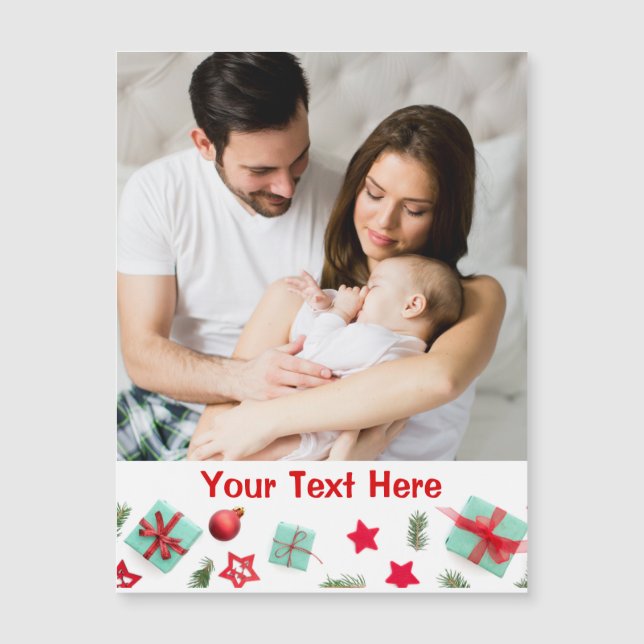 Tarjeta magnética de Navidades fotográficos person (Anverso)
