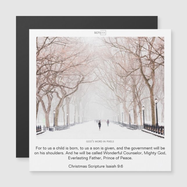 TARJETA MAGNÉTICA DE navidades - ISAIAH 9:6 (Anverso/Reverso)