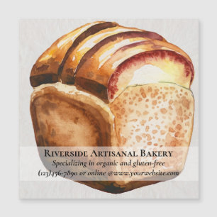 Tarjeta magnética de negocios acuarela Panadería