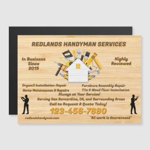 Tarjeta magnética de negocios de Handyman detallad