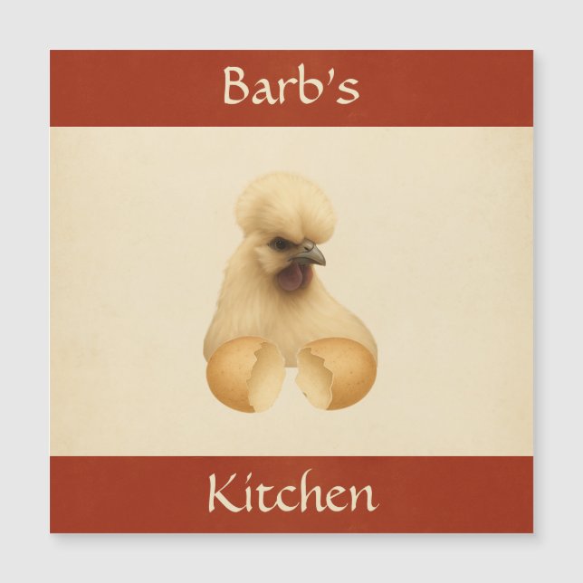 Tarjeta magnética de pollo de Silkie Hen Refrigera (Anverso)