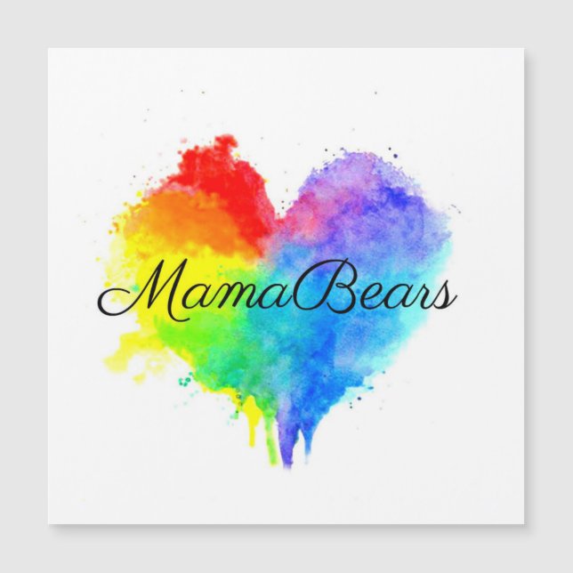 Tarjeta magnética de Rainbow Heart Square (Anverso)