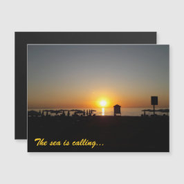 Tarjeta Magnética de Silueta de Atardecer de Veran