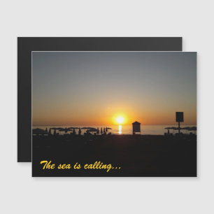 Tarjeta Magnética de Silueta de Atardecer de Veran