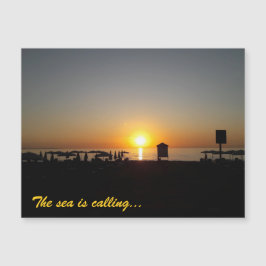 Tarjeta Magnética de Silueta de Atardecer de Veran