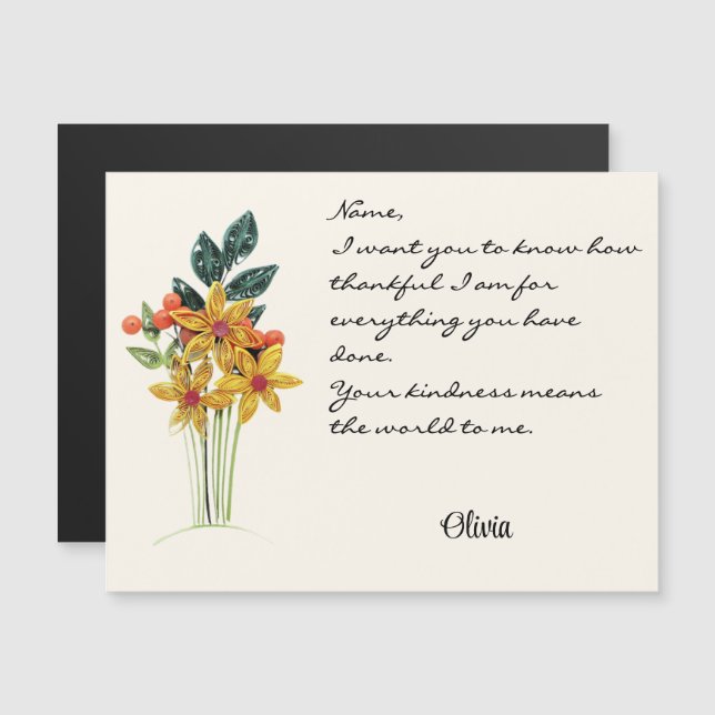 Tarjeta magnética de todas las ocasiones con flore (Anverso/Reverso)