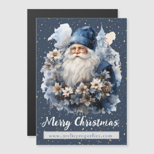 Tarjeta magnética de vacaciones azul de Santa Clar
