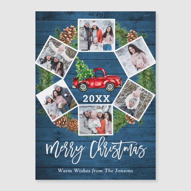 Tarjeta magnética de vacaciones de navidades Truck (Anverso)