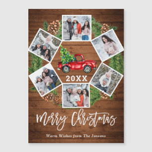 Tarjeta magnética de vacaciones de navidades Truck