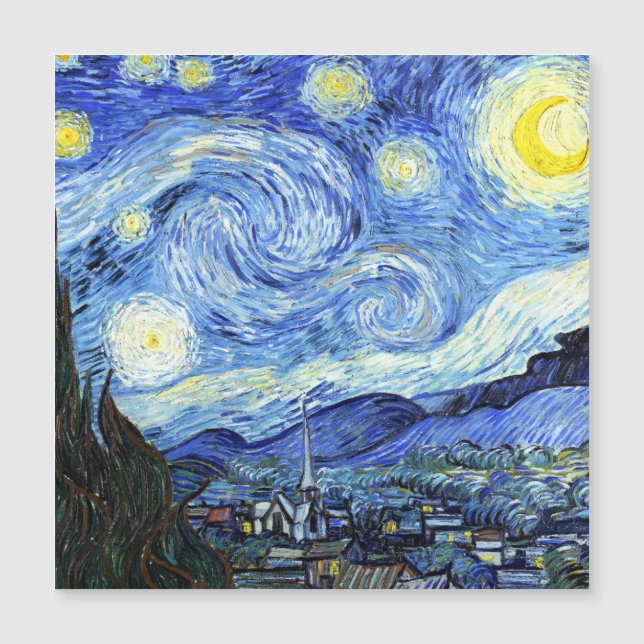 Tarjeta magnética de Van Gogh Noche estrellada (Anverso)