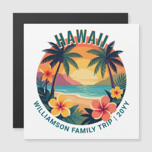 Tarjeta Magnética de Viaje Tropical Retro Personal
