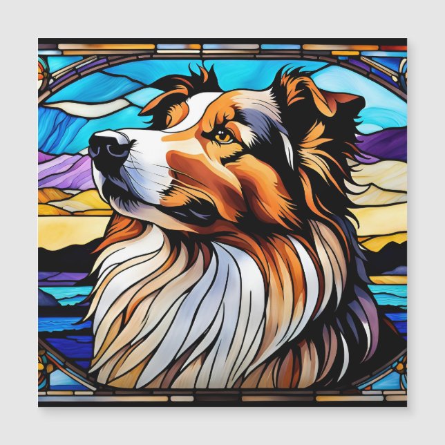 Tarjeta magnética de vidrio manchado de color (Anverso)
