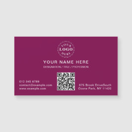 Tarjeta magnética de vino sólido con su informació