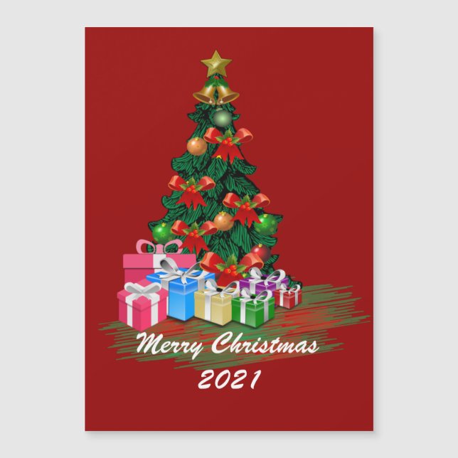 Tarjeta magnética del árbol de Navidad (Anverso)