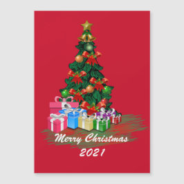 Tarjeta magnética del árbol de Navidad