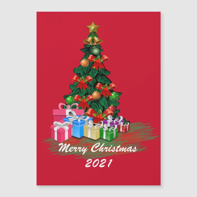 Tarjeta magnética del árbol de Navidad (Anverso)