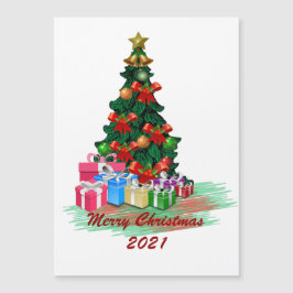 Tarjeta magnética del árbol de Navidad