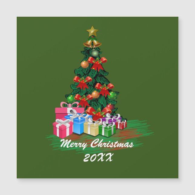 Tarjeta magnética del árbol de Navidad (Anverso)