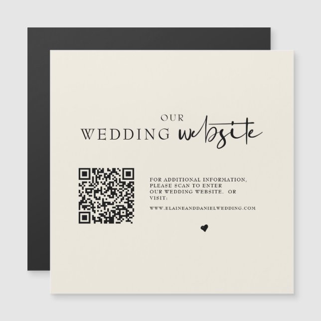 Tarjeta magnética del Boda fotográfico QR Code (Anverso/Reverso)