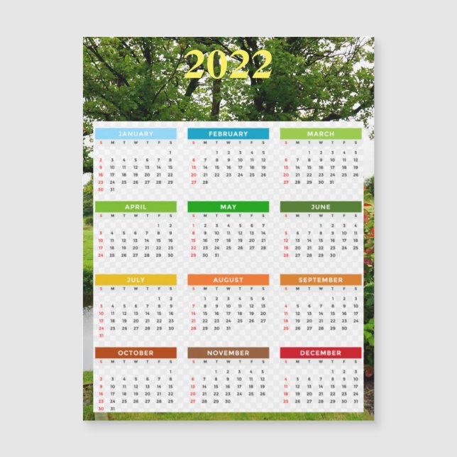 Tarjeta magnética del calendario 2022 (Anverso)