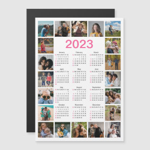 Tarjeta magnética del calendario 2023 del Collage 