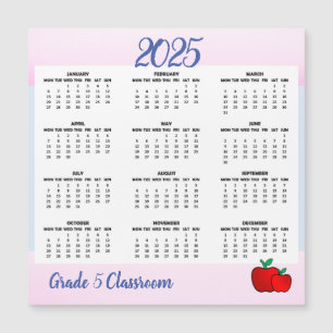 Tarjeta magnética del calendario Apple 2025 del pr