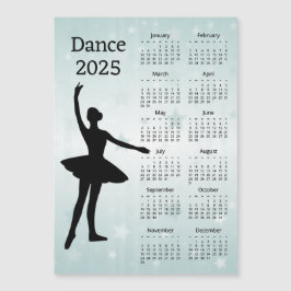 Tarjeta magnética del calendario Dance 2025