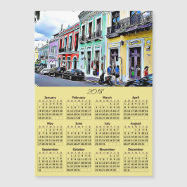 Tarjeta magnética del calendario de 2018 de Puerto