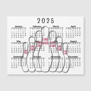Tarjeta magnética del calendario de diseño de boli