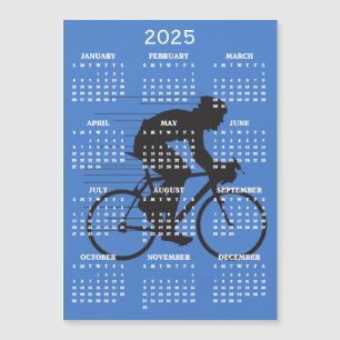 Tarjeta magnética del calendario de diseño de cicl