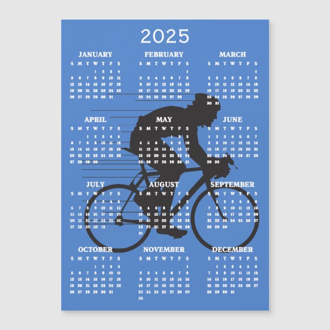 Tarjeta magnética del calendario de diseño de cicl (Anverso)