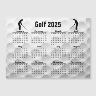 Tarjeta magnética del calendario de diseño de golf