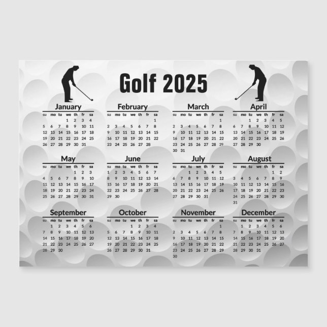 Tarjeta magnética del calendario de diseño de golf (Anverso)