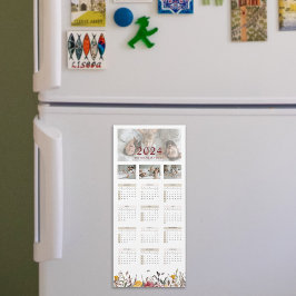 Tarjeta magnética del calendario de fotos de flore