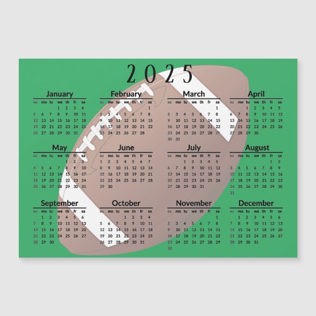 Tarjeta magnética del calendario de fútbol 2025 (Anverso)