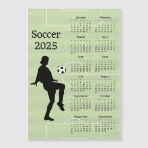Tarjeta magnética del calendario de fútbol 2025