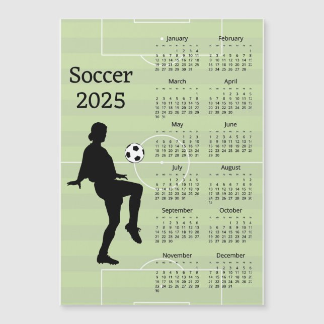 Tarjeta magnética del calendario de fútbol 2025 (Anverso)