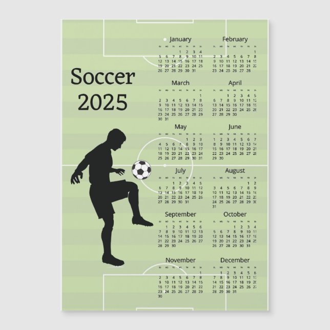 Tarjeta magnética del calendario de fútbol 2025 (Anverso)