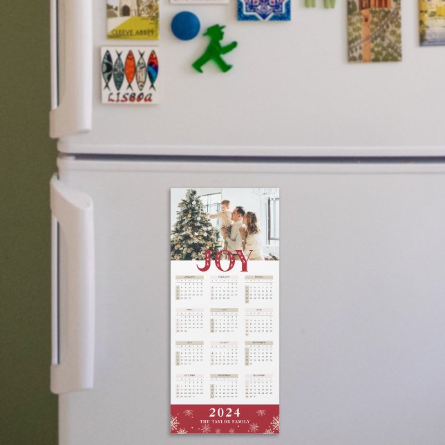 Tarjeta magnética del calendario de la alegría de  (2024 Custom Photo Joy Calendar Magnetic Card)