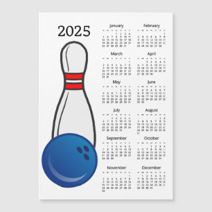 Tarjeta magnética del calendario de la bolera de b