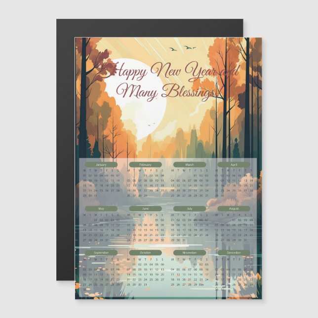 Tarjeta magnética del calendario de la laca pacífi (Anverso/Reverso)