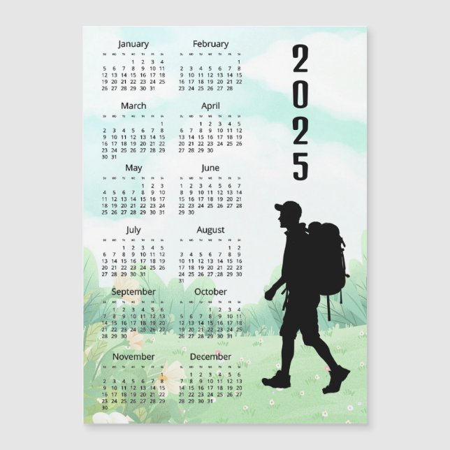 Tarjeta magnética del calendario de senderismo moc (Anverso)