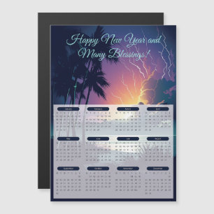 Tarjeta magnética del calendario de truenos y relá
