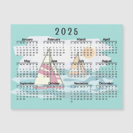 Tarjeta magnética del calendario de veleros 2025
