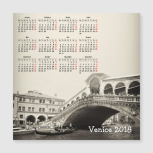 Tarjeta magnética del calendario de Venecia,