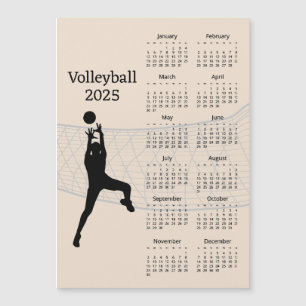Tarjeta magnética del calendario de voleibol 2025