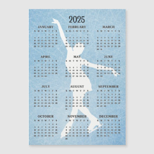 Tarjeta magnética del calendario Ice Skater Design