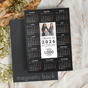 Tarjeta magnética del calendario negro brillante d